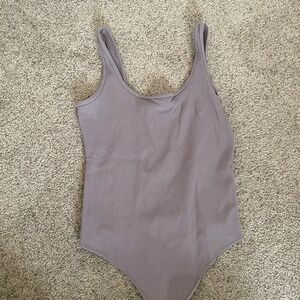 Abercrombie & Fitch Bodysuit Ribbed Taupe